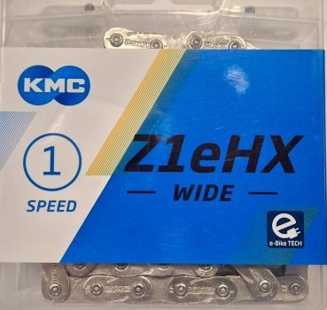 KMC Z1eHX Wide silber 112 Glieder E-Bike 1/2"x1/8" Breit, Hohe Zugfestigkeit,